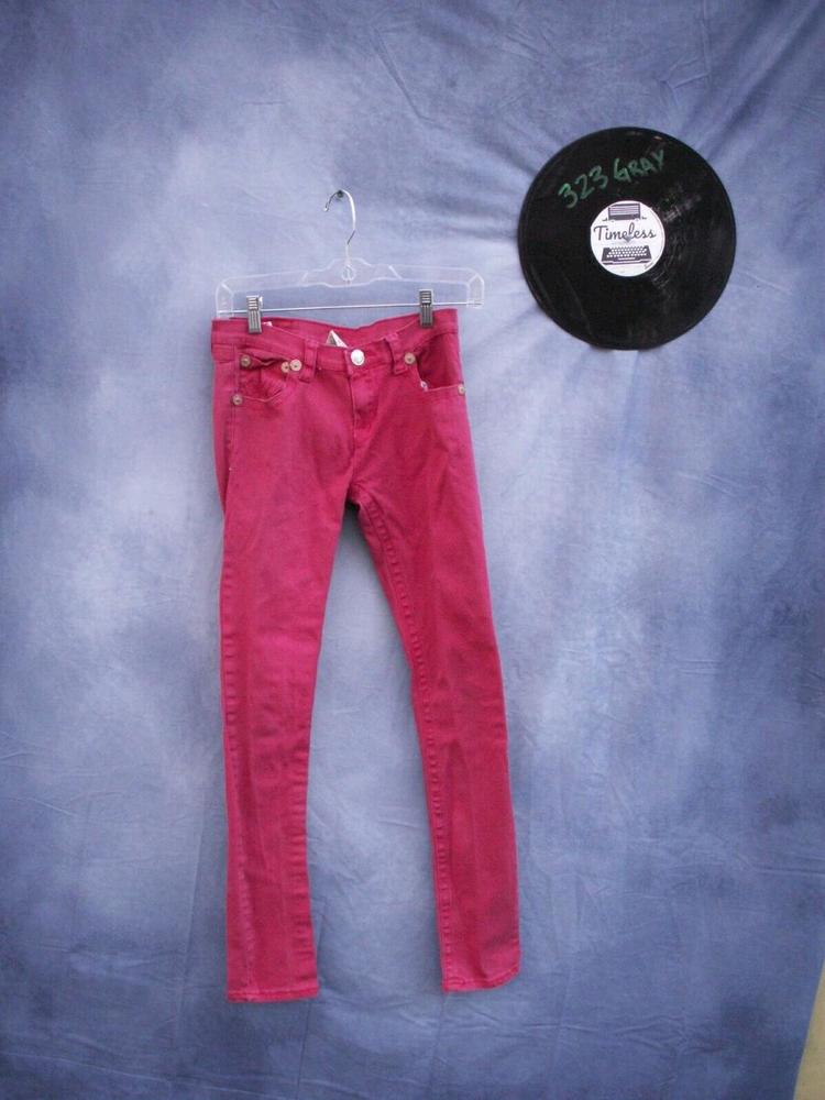 True Religion Women's Skinny Billy Super T Straight Leg Flat Front Jeans Size 29
